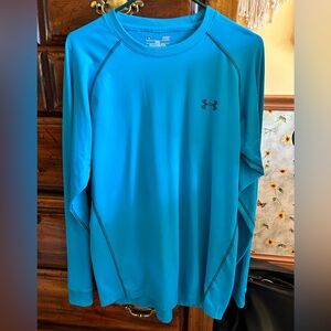 Under Armour long sleeved turquoise blue cold gear  size large